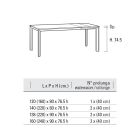 Ausziehbarer Tisch bis 240 cm aus Aluminium und HPL Made in Italy - Filiberto Viadurini