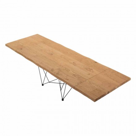 Ausziehbarer Tisch bis 300 cm aus furniertem Holz Made in Italy – Ezzellino Viadurini