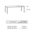 Ausziehbarer Tisch bis 334 cm aus Aluminium und HPL Made in Italy - Filiberto Viadurini