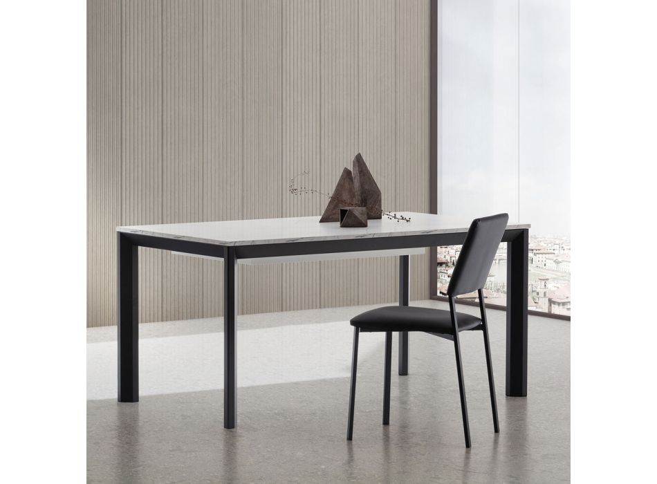 Ausziehbarer Tisch bis 334 cm aus Aluminium und HPL Made in Italy - Filiberto Viadurini