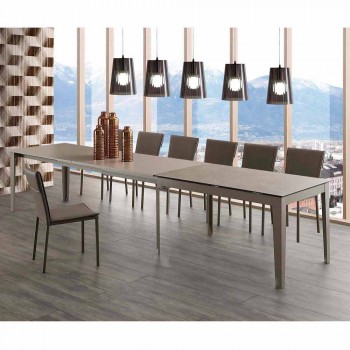Cagliari ausziehbarer Tisch bis 380 cm aus Glaskeramik und Metall