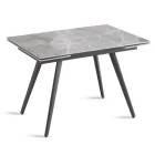 Ausziehbarer Tisch bis 180 cm in Marmoroptik aus Stein und Metall - Numa Viadurini