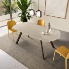 Ausziehbarer Tisch bis 180 cm aus Sinterstein mit Marmoroptik - Talia Viadurini