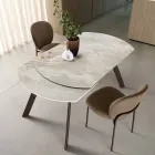 Ausziehbarer Tisch bis 180 cm aus Sinterstein mit Marmoroptik - Talia Viadurini