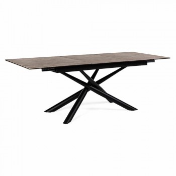 Ausziehbarer Tisch Bis zu 220 cm in Keramik und Stahl Homemotion - Brianza