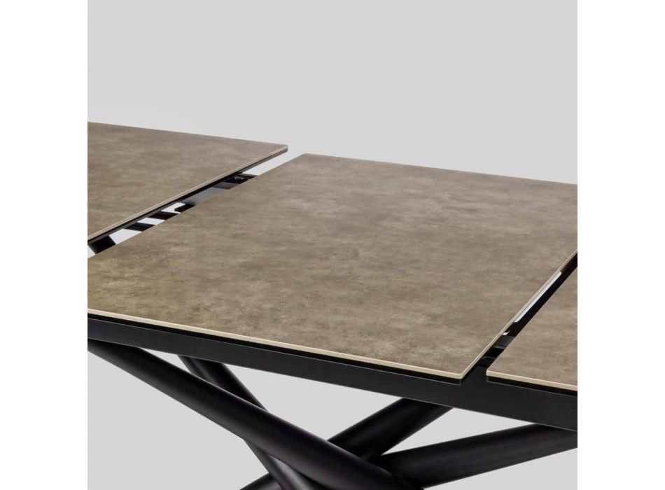 Ausziehbarer Tisch Bis zu 220 cm in Keramik und Stahl Homemotion - Brianza