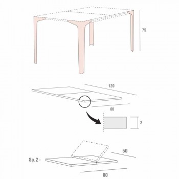 Ausziehbarer Tisch Bis zu 222 cm in HPL Holzoptik Made in Italy - Vulcano