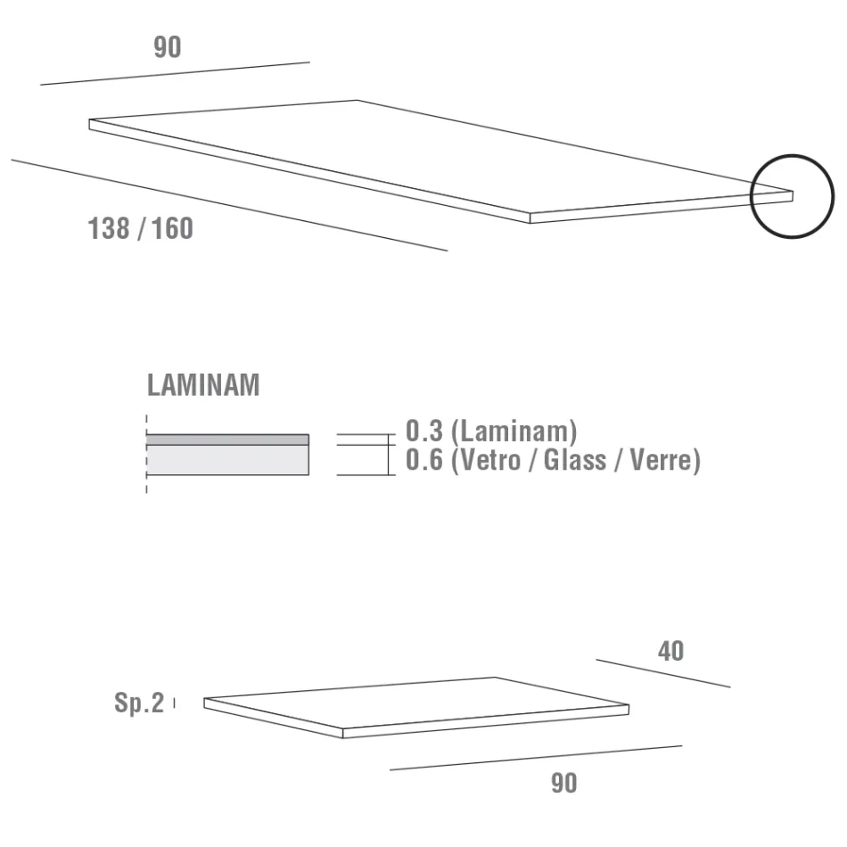 Ausziehbarer Tisch bis 240 cm mit Laminam-Platte. Hergestellt in Italien – maltesisch Viadurini