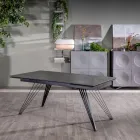 Ausziehbarer Tisch bis 240 cm aus Keramik und Metall – Bouquet Viadurini