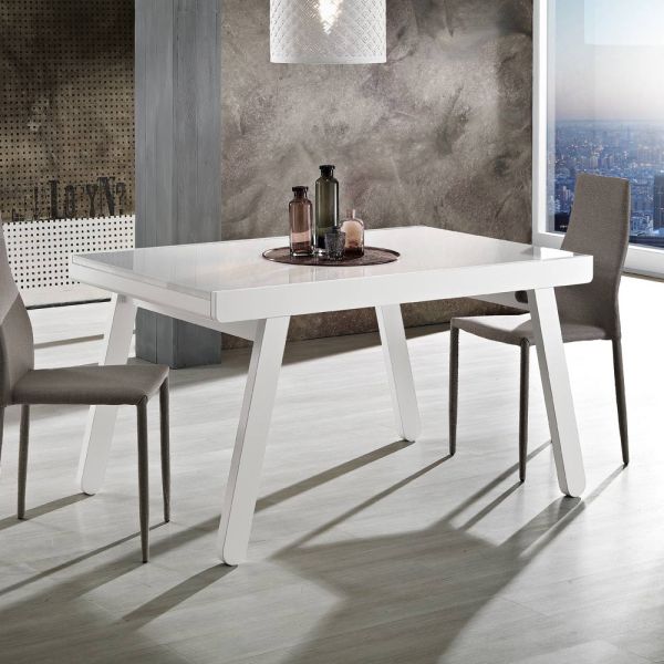 Ausziehbarer tisch bis 240 cm aus lackiertem holz made in italy - adrienne