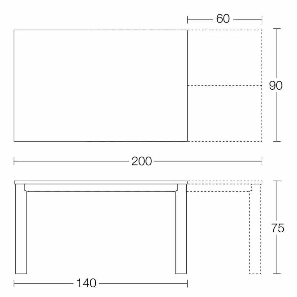 Ausziehbarer Tisch Bis zu 250 cm mit Glasplatte Made in Italy - Pitagora Viadurini