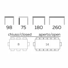 Ausziehbarer Tisch Bis zu 260 cm aus Steinzeug, Marmor und Holz Made in Italy - Malita Viadurini