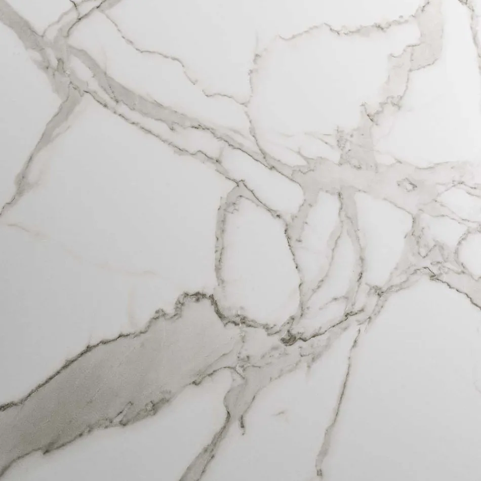 Ausziehbarer Tisch bis 280 cm aus Stahl und mattem Keramikglas - Viterbo Viadurini