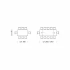 Ausziehbarer Tisch bis 280 cm aus Glas und furniertem Holz – Eugrafo Viadurini