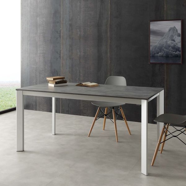 Ausziehbarer tisch bis zu 3 meter aus aluminium und urbino-melamin