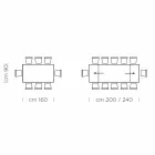 Ausziehbarer Tisch bis 300 cm aus Fenix und Stahl, hergestellt in Italien – Settimmio Viadurini