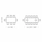 Ausziehbarer Tisch bis 300 cm aus Fenix und Stahl, hergestellt in Italien – Settimmio Viadurini