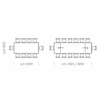 Ausziehbarer Tisch bis 300 cm aus Holz und Stahl, hergestellt in Italien – Settimmio Viadurini
