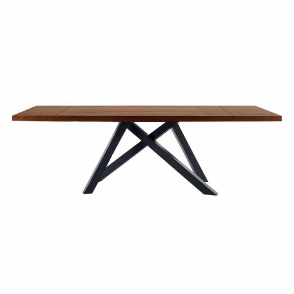Ausziehbarer tisch bis 300 cm aus holz und stahl made in italy - settimmio