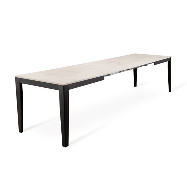 Ausziehbarer tisch bis zu 316 cm in melamin und metallgestell – weihrauch