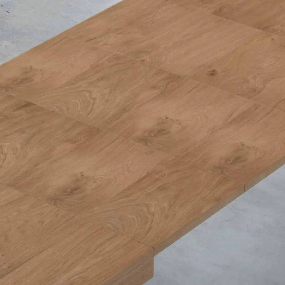 Ausziehbarer Tisch bis zu 470 cm aus Furnierholz Made in Italy – Gordito Viadurini