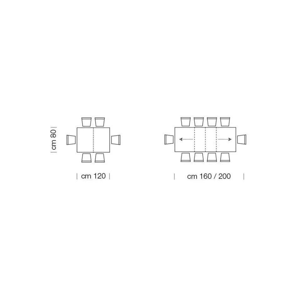 Ausziehbarer Tisch bis zu 470 cm aus Furnierholz Made in Italy – Gordito Viadurini
