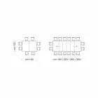 Ausziehbarer Tisch bis zu 470 cm aus Furnierholz Made in Italy – Gordito Viadurini