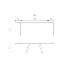 Ausziehbarer Eichenfurniertisch und Travis schwarzes Metall Viadurini