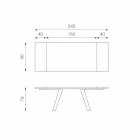 Ausziehbarer Eichenfurniertisch und Travis schwarzes Metall Viadurini