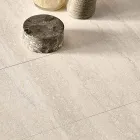 Ausziehbarer Porzellan-Steinguttisch mit lackiertem Metallgestell - Arko Viadurini