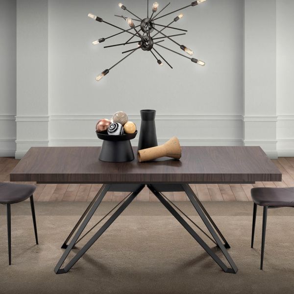 Ausziehbarer klapptisch aus metall und melamin made in italy - meluso