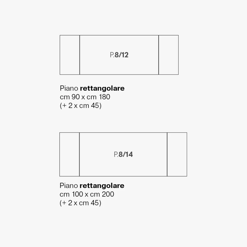 Ausziehbarer Glaskeramiktisch mit 3 verschiedenen Oberflächen Made in Italy - Tecna Viadurini