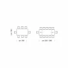 Moderner ausziehbarer 14-Sitzer-Tisch mit Laminatplatte, hergestellt in Italien – Ezzellino Viadurini