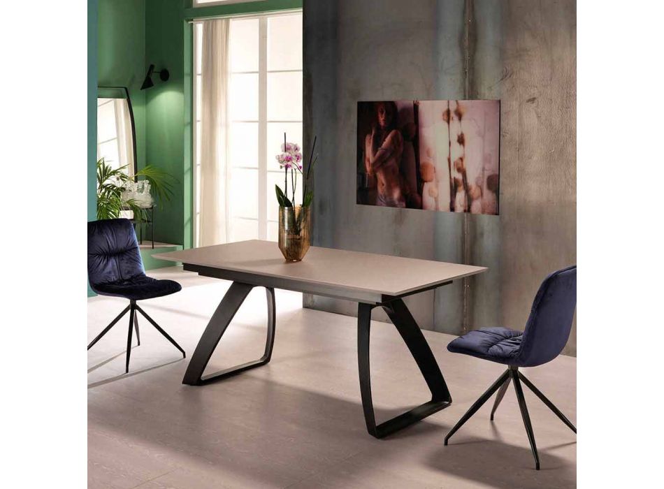 Moderner ausziehbarer Tisch mit Metallbeinen, Villongo Viadurini