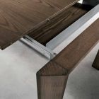 Moderner ausziehbarer Tisch mit Trapezbeinen aus Eschenholz Viadurini