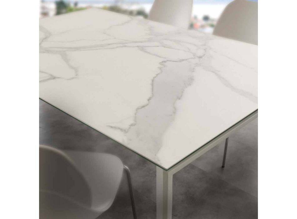 Moderner ausziehbarer Tisch mit Filadelfia Keramikglasplatte