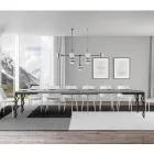 Moderner ausziehbarer Tisch aus Melaminholz und Eisenunterplatte – Marella Viadurini