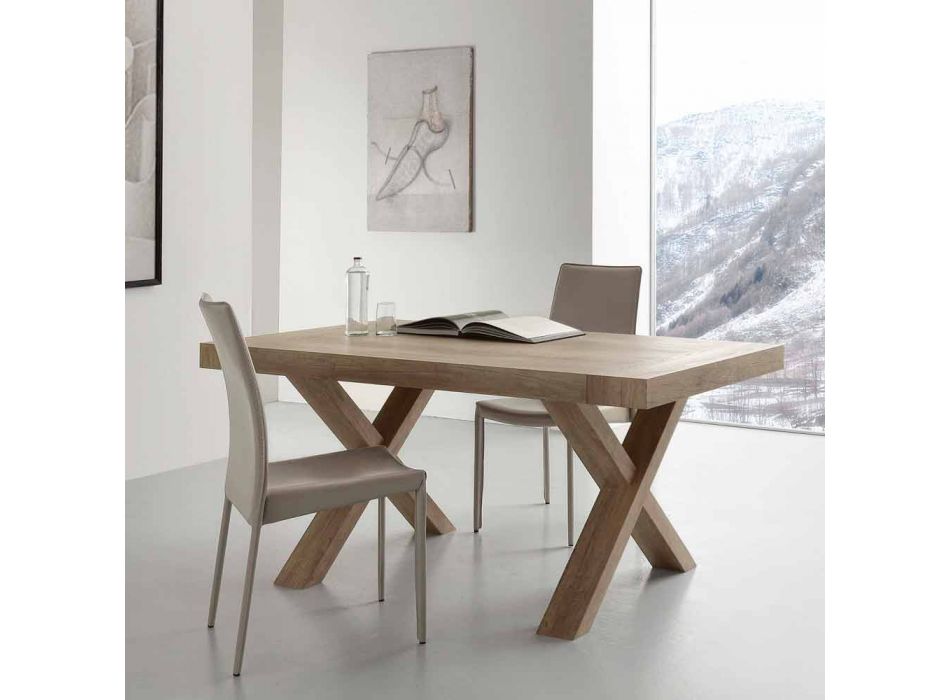Moderner ausziehbarer Tisch aus Melamin und Mdf Denver Viadurini
