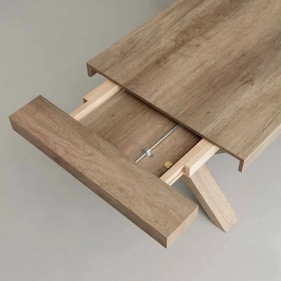 Moderner ausziehbarer Tisch aus Melamin und Mdf Denver Viadurini