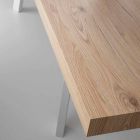 Moderner ausziehbarer Tisch, Massivholzplatte - Tricerro Viadurini
