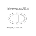 Ausziehbarer runder Wohnzimmertisch aus Laminat, hergestellt in Italien – Dollars Viadurini