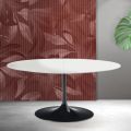 Saarinen Tulip Ausziehtisch H 74 cm in Weiß Florim Keramik - Scharlachrot
