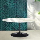 Saarinen Tulip Ausziehtisch H 74 cm in Florim Calacatta Gold Gloss Keramik - Scharlachrot Viadurini