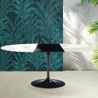 Saarinen Tulip Ausziehtisch H 74 cm in Florim Calacatta Gold Gloss Keramik - Scharlachrot Viadurini