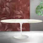 Saarinen Tulip Ausziehtisch H 74 cm in Florim Calacatta Gold Matt Keramik - Scharlachrot Viadurini