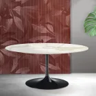 Saarinen Tulip Ausziehtisch H 74 cm in Florim Calacatta Gold Matt Keramik - Scharlachrot Viadurini