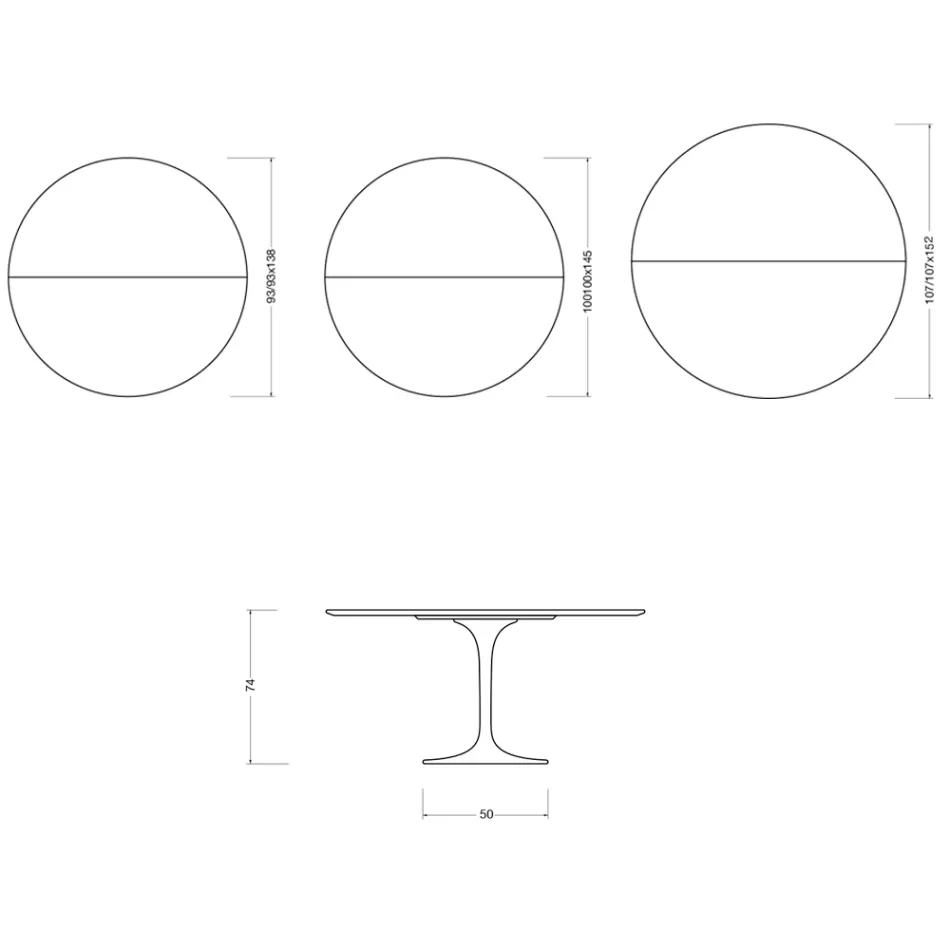 Saarinen Tulip Ausziehtisch H 74 cm in glänzender Statuario Florim Keramik - Scharlachrot Viadurini