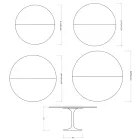 Saarinen Tulip Ausziehtisch H 74 cm in glänzender Statuario Florim Keramik - Scharlachrot Viadurini