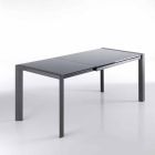 Ausziehbarer Tisch aus grau lackiertem Glas und Zeno Metall Viadurini