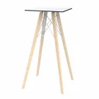 Square Design High Bar Tisch in Holz und HPL, 4 Stück - Faz Wood von Vondom Viadurini